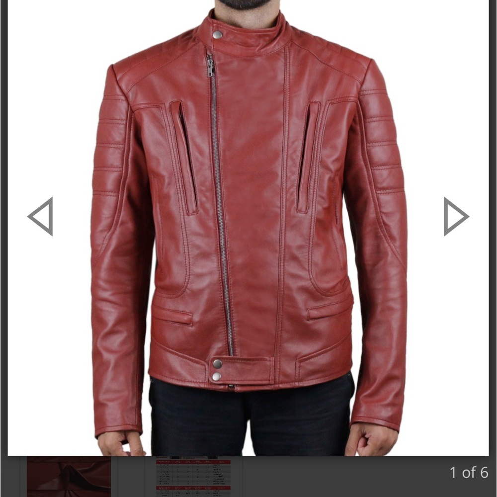 Men's Red Leather Jacket